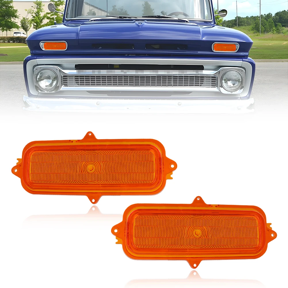 

2 шт., передний бампер, парковочный фонарь, боковой габаритный фонарь, крышка указателя поворота для Chevrolet C10/C20 1960-1966 годов, пикап без лампы