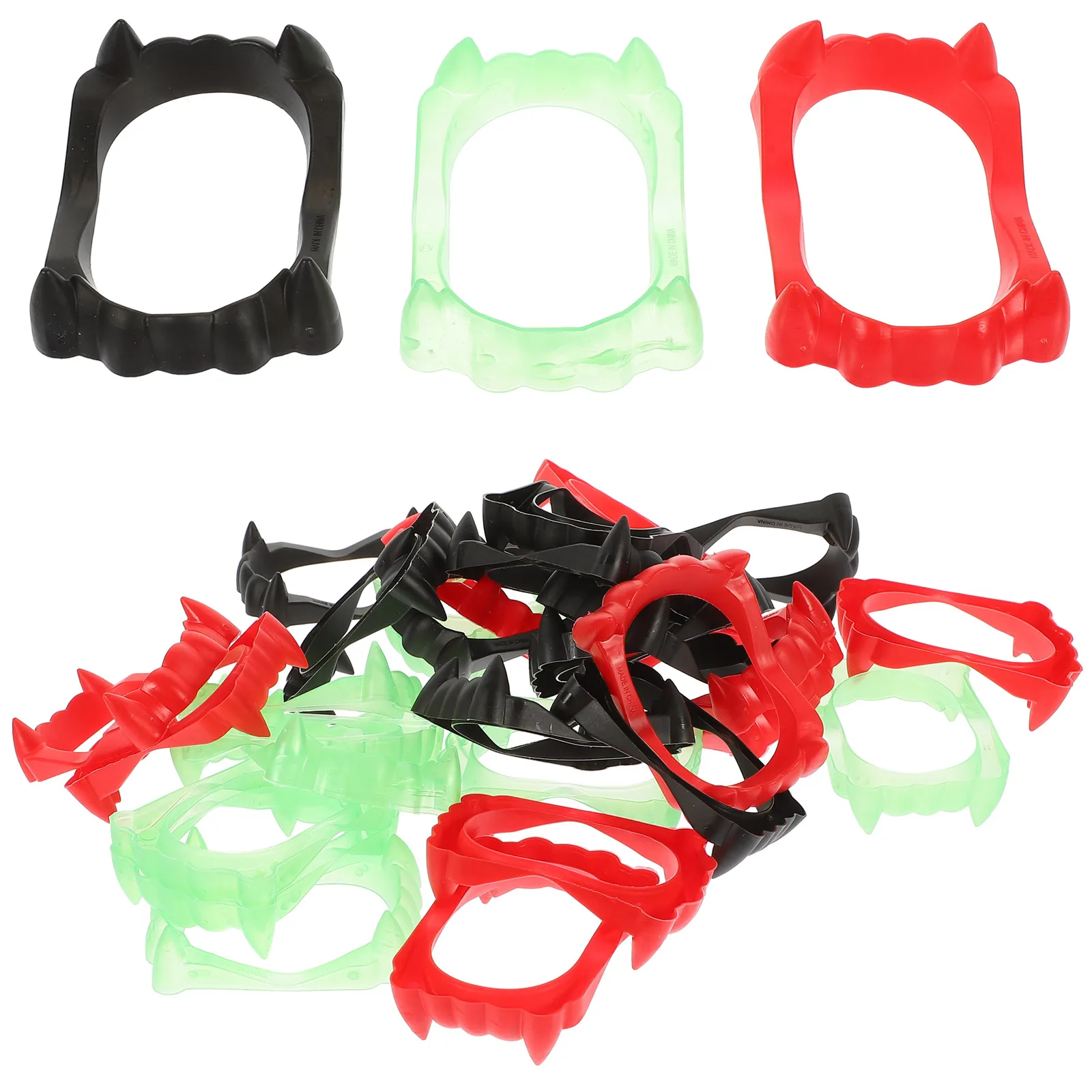 

30 Pcs Fake Teeth Dentures Horror Props Halloween Costume Zombie Vampire Teeth Night Black Red Scary Party