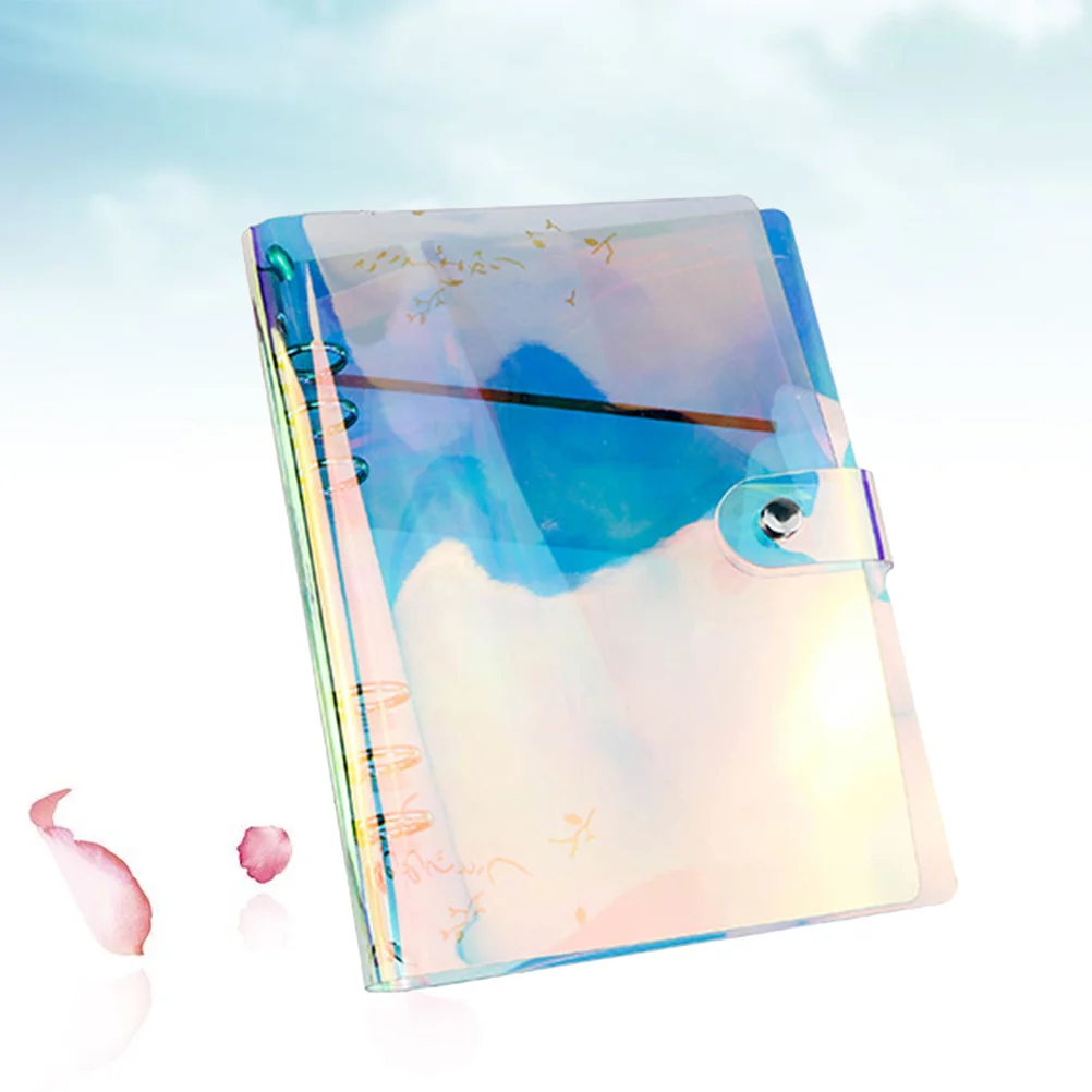 A6 بولي كلوريد الفينيل الملونة قوس قزح غطاء للكمبيوتر الدفتري 6 حلقات الموثق قوي المفاجئة إغلاق مجلة السفر فضفاضة ورقة مذكرات مخطط المدرسة