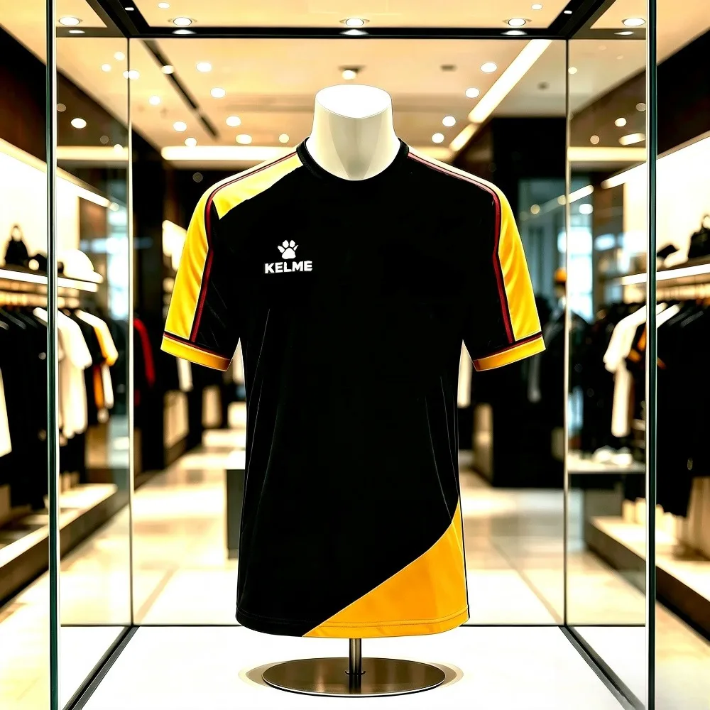 Black Yellow Geometric Panel Stripe Mens Short Sleeve T Shirt Casual Athletic Training Daily Wear Sport Jersey Tops
