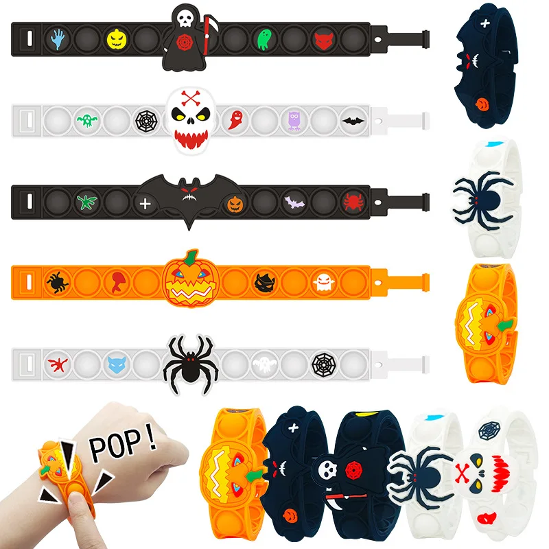 1pcs Stress Relieving Wristband Silicone Bubble Pressing Toy Halloween Gifts for Boys and Girls Funny Toys 1pcs