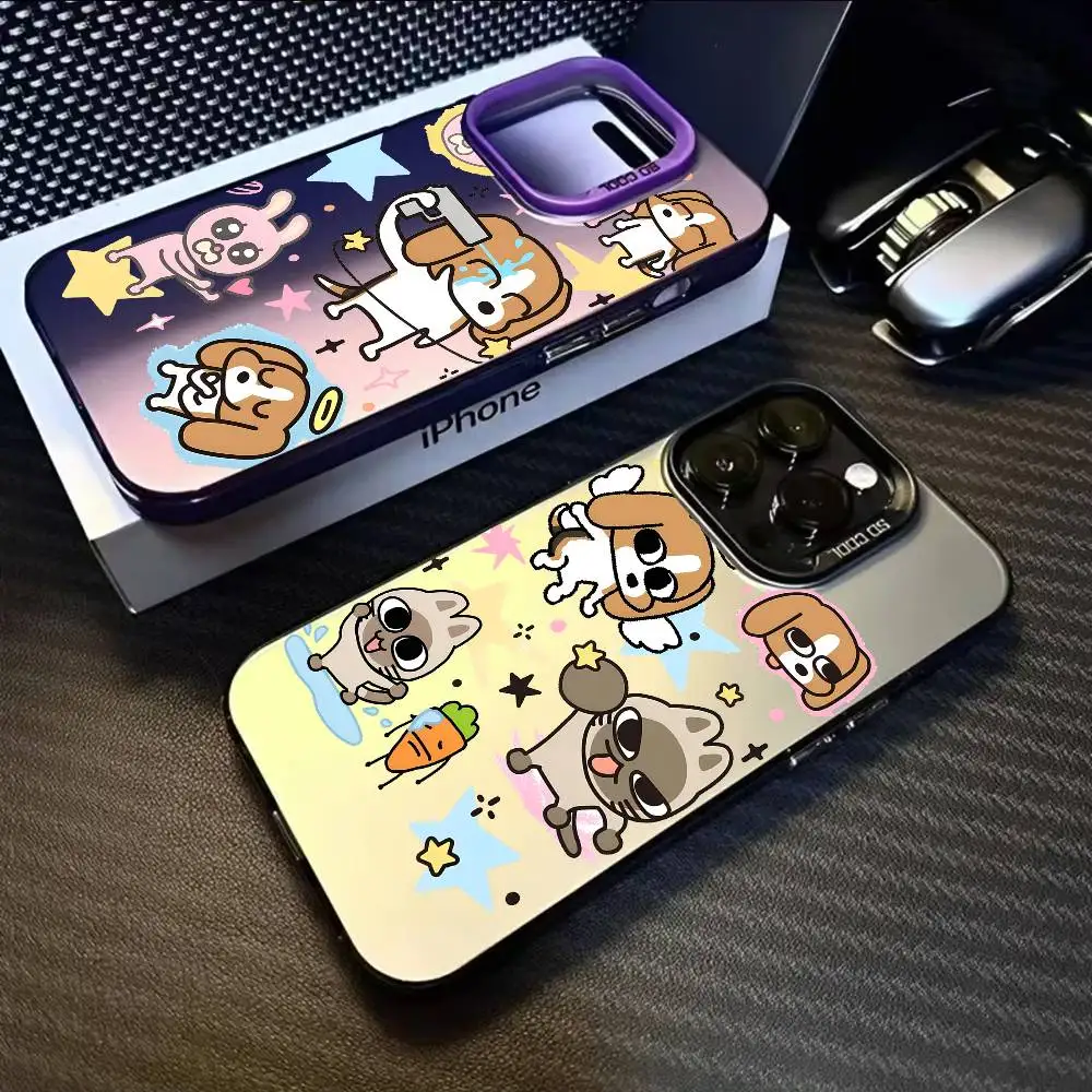Kawaii S-Siamese Lip Phone Case For iPhone 17 16 15 14 13 12 11 Pro Max Air multicolor Matte Laser Metallic Aurora Funda