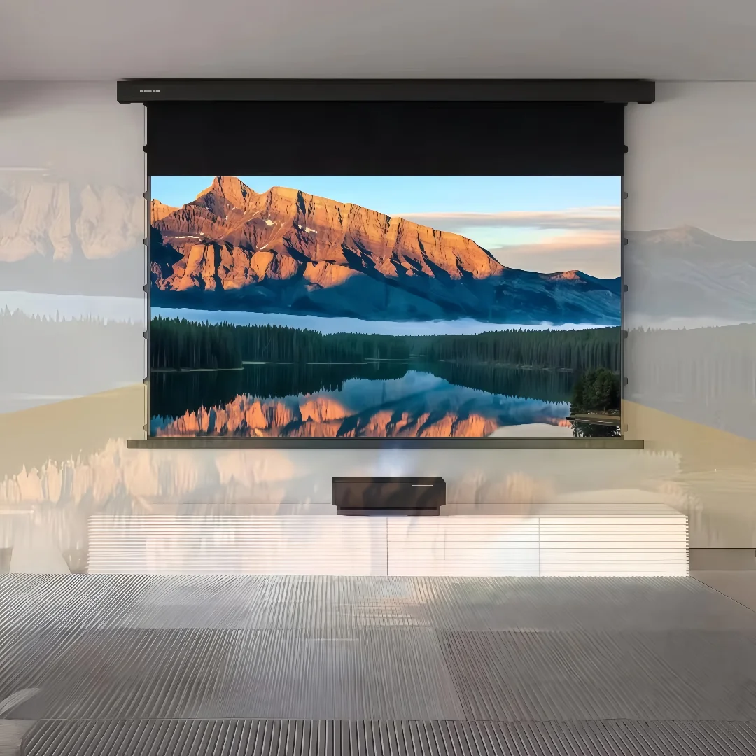 MIVISION ALR Motorized Projector Screen 16:9 For UST Projector Fall Down Electric Screen Max Size 150 Inch