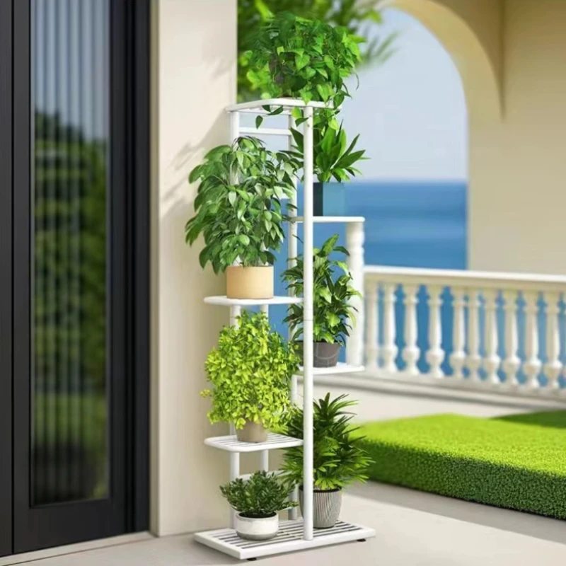 Tall Plant Stand Metal Rack Multiple Flower Pot Holder Shelves Rack Planter Shelf Display Storage Rack for Balcony Garden Corner