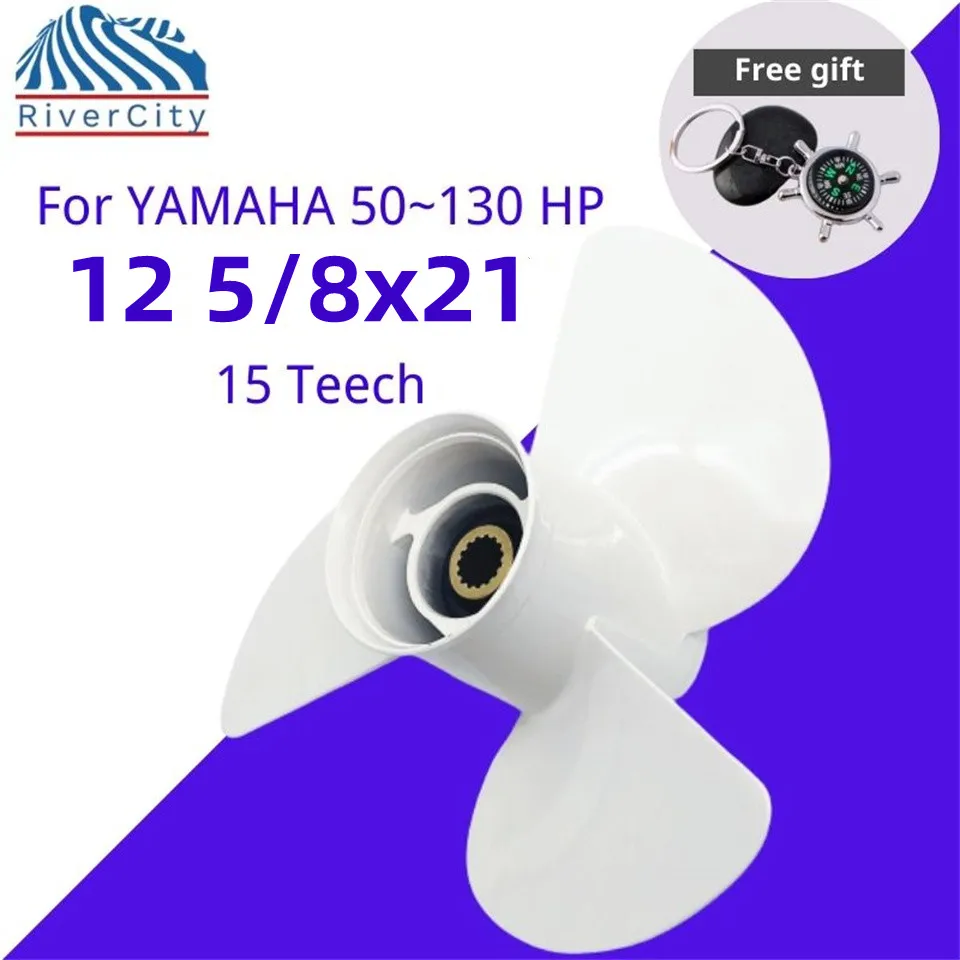 

For Yamaha Outboard Propeller 85hp 90hp F110 115hp 130hp 12 5/8 x21 Boat Aluminum Alloy Screw 3 Blade 15 Spline Marine Engine