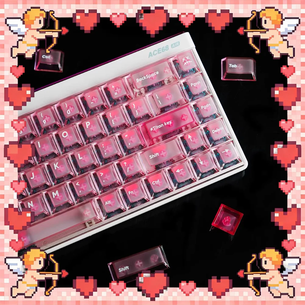 

TITANNATION Fog Penetration PC Keycaps Double Spelling And Contrast Keyboard Keycaps Light Transmission For PC Accessories Gifts