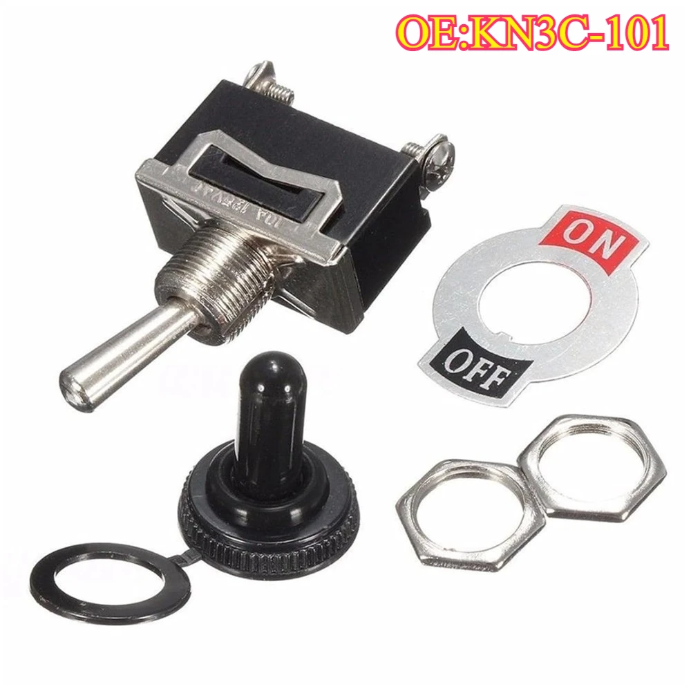 

High quality New For KN3C-101 Toggle SwitchON-OFF 2Pin 2 Position Latching KN3C-101 Power Button Switch Car Accessories