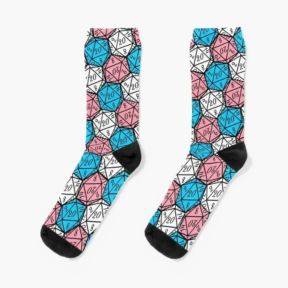 

Transgender Pride Dice Pattern Socks christmass gift Hiking boots cycling loose Girl'S Socks Men's