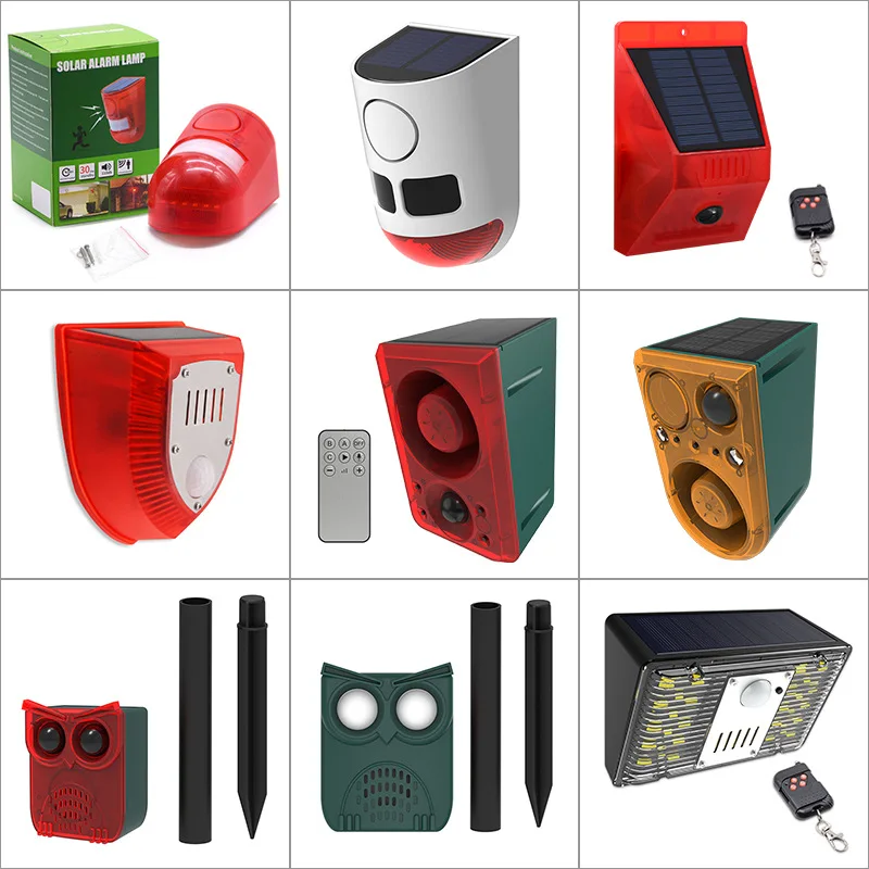 

Солнечная сигнализация, инфракрасный датчик человеческого тела, солнечный пульт дистанционного управления, сигнальная лампа, противоугонное устройство для предупреждения вождения животных