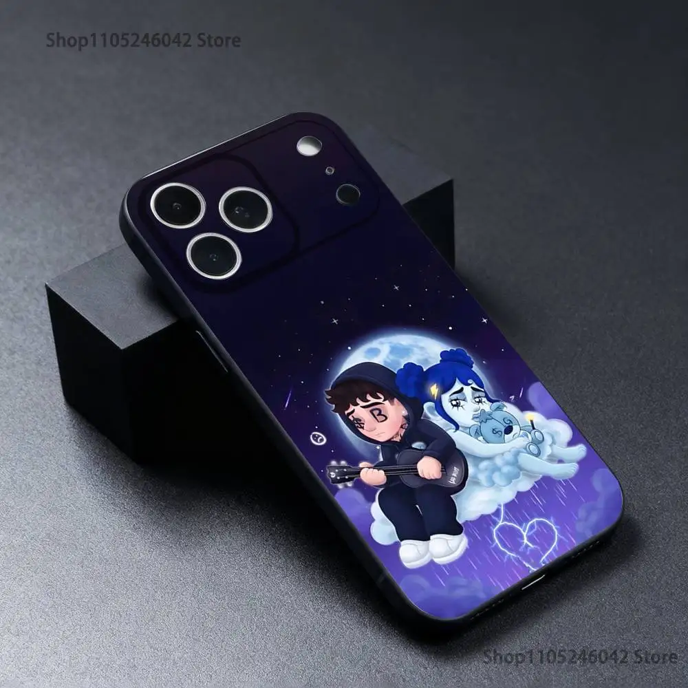 حافظة هاتف J-Junior H Sad Girl مقاومة للاهتراء لهاتف iPhone 17,16,15,14,13,12,11,Pro,XS,Max,XR,Plus,E,SE4,غطاء ناعم أسود صغير