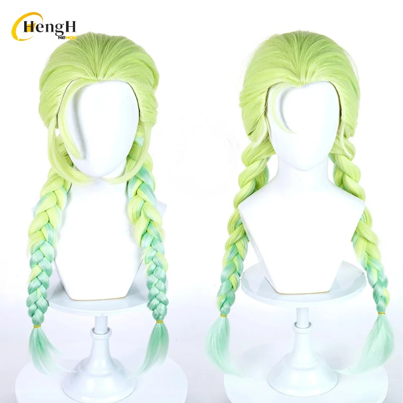 In Stock Game Gunsmith Synthetic Hair Long 75cm Mixed Color Double Braids Cosplay Wig Heat Resistant Hair Halloween Party Wigs