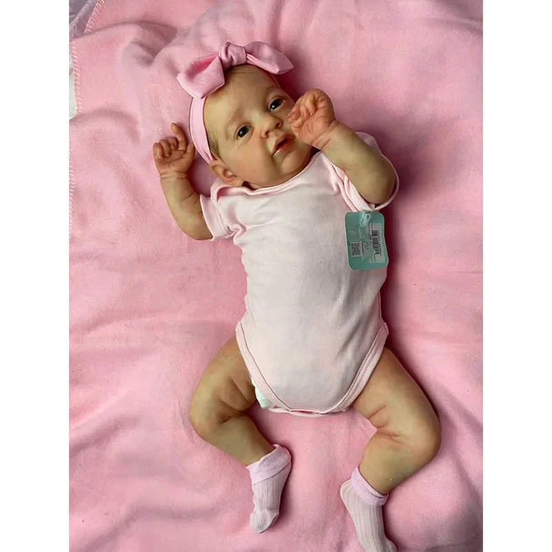 Corpo morbido Maryann Lifelike 50CM Reborn Doll Dipinto dettagliato a mano con vene visibili Tono della pelle 3D realistico