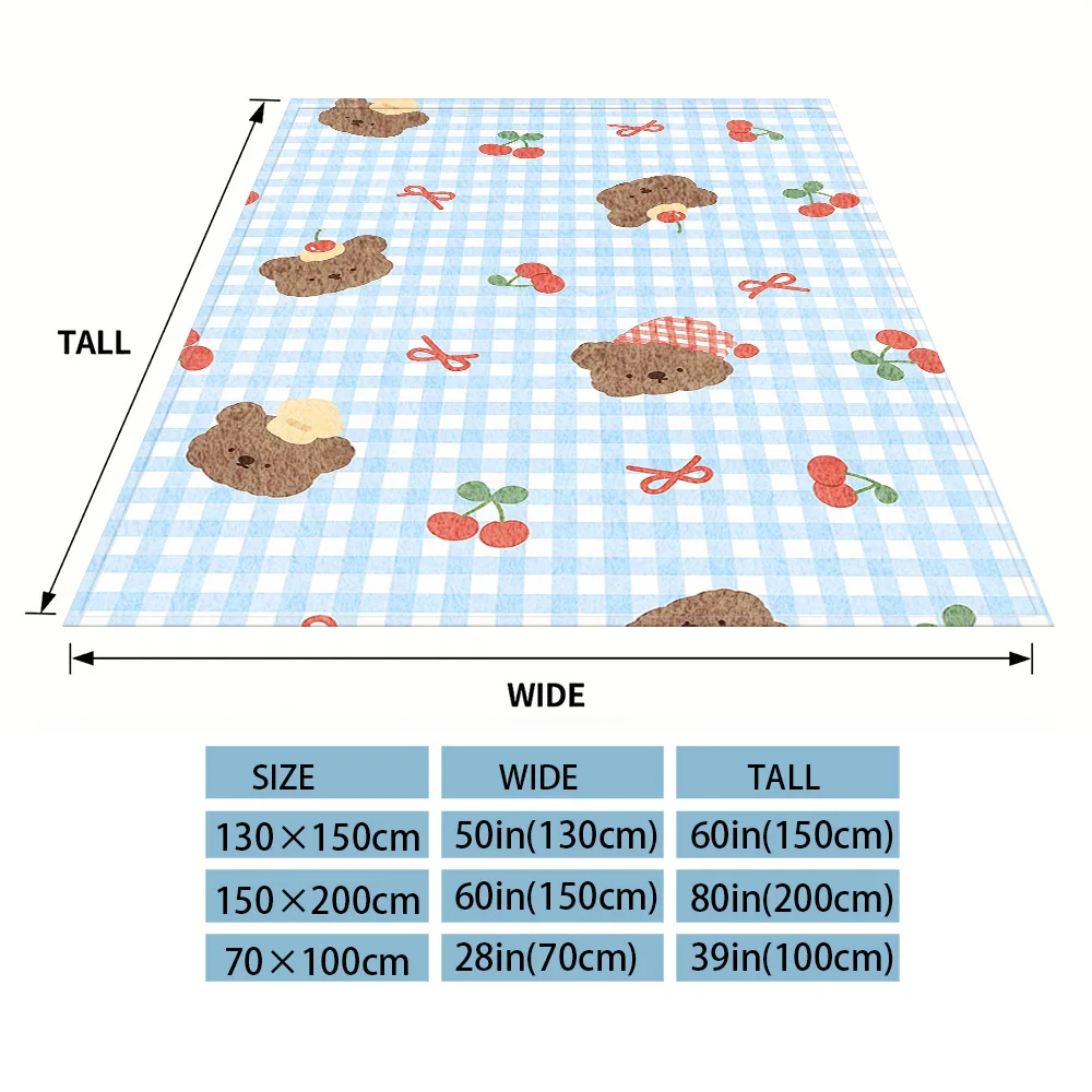 Bear Picnic Nap Blanket,Flannel Blanket,Suitable For Sofas,Beds,Cars,Rooms,Offices,Camping,Exquisite Gift Blankets