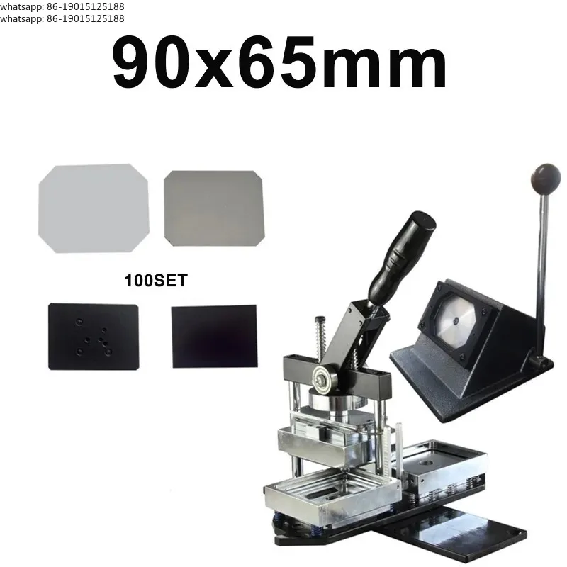 DIY 80x53mm/90x65mm Rectangular Badge Maker Magnetic Badge Making Machine for Refrigerator + Paper Cutter
