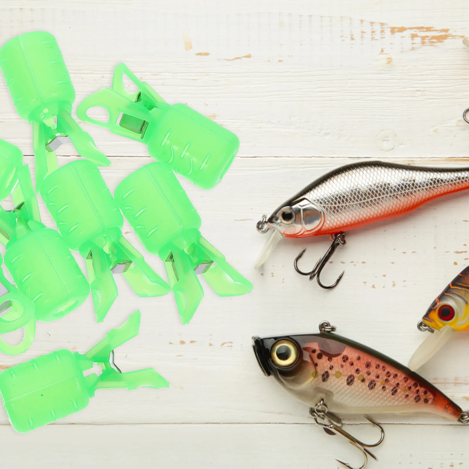 

10 Pcs Hooks Squid Needle Protective Cover Hitch Guard for Fishing Tail Pulley Rigs Green