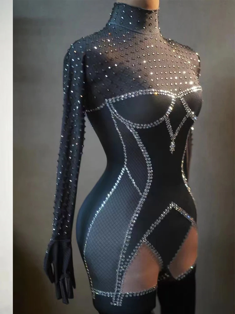High Quality Hot Diamond Elastic Tight Fitting Jumpsuit 2024 New Fashion Customized Women\'S Clothing