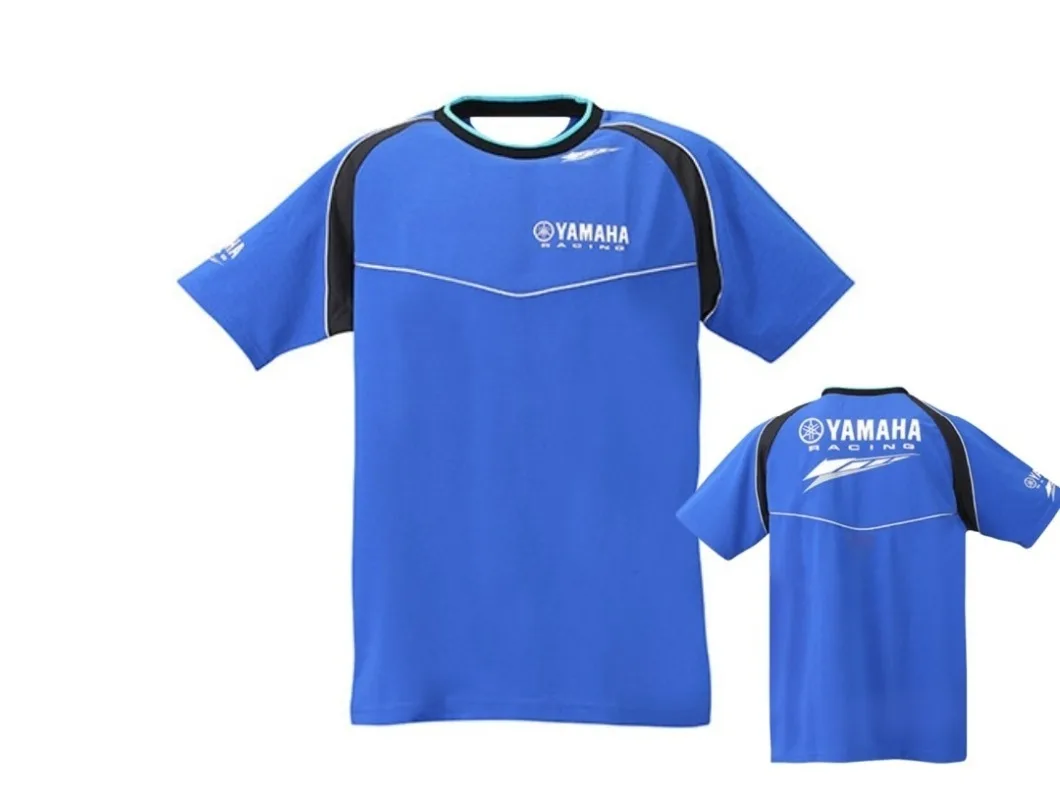 

2026 Summer Yamaha Fashion Round Neck Blue Short Sleeved T-shirt, Men and Women's Trendy Casual Motorcycle Riding Clothes