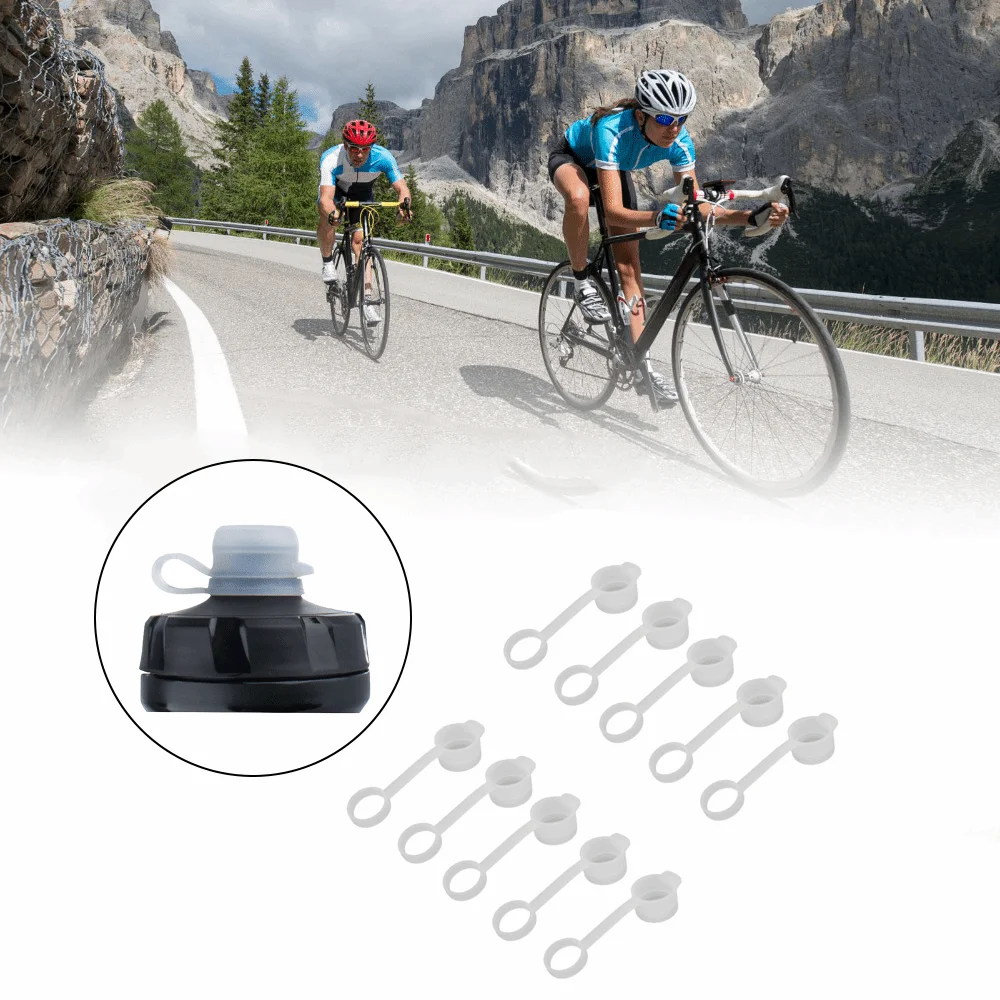 10PCS Silicone Bicycle Water Bottle Dust Cover Transparent Reusable Bicycle Water Bottle Sealing Cap 24mm Diameter