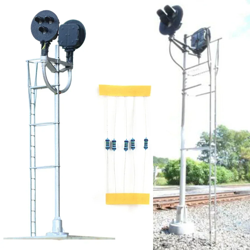 1 X HO Scale LED Street Model Tri-lights Block Signal Fine Made Metal 2 Opposite Targets For Home Ornaments Decoration