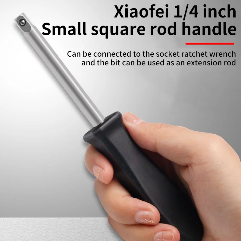 1/4 Inch Square Bar Connection Handle – Screwdriver Handle, Connector Rod Rotator for Sockets, Ratchet Wrenches, and Bits