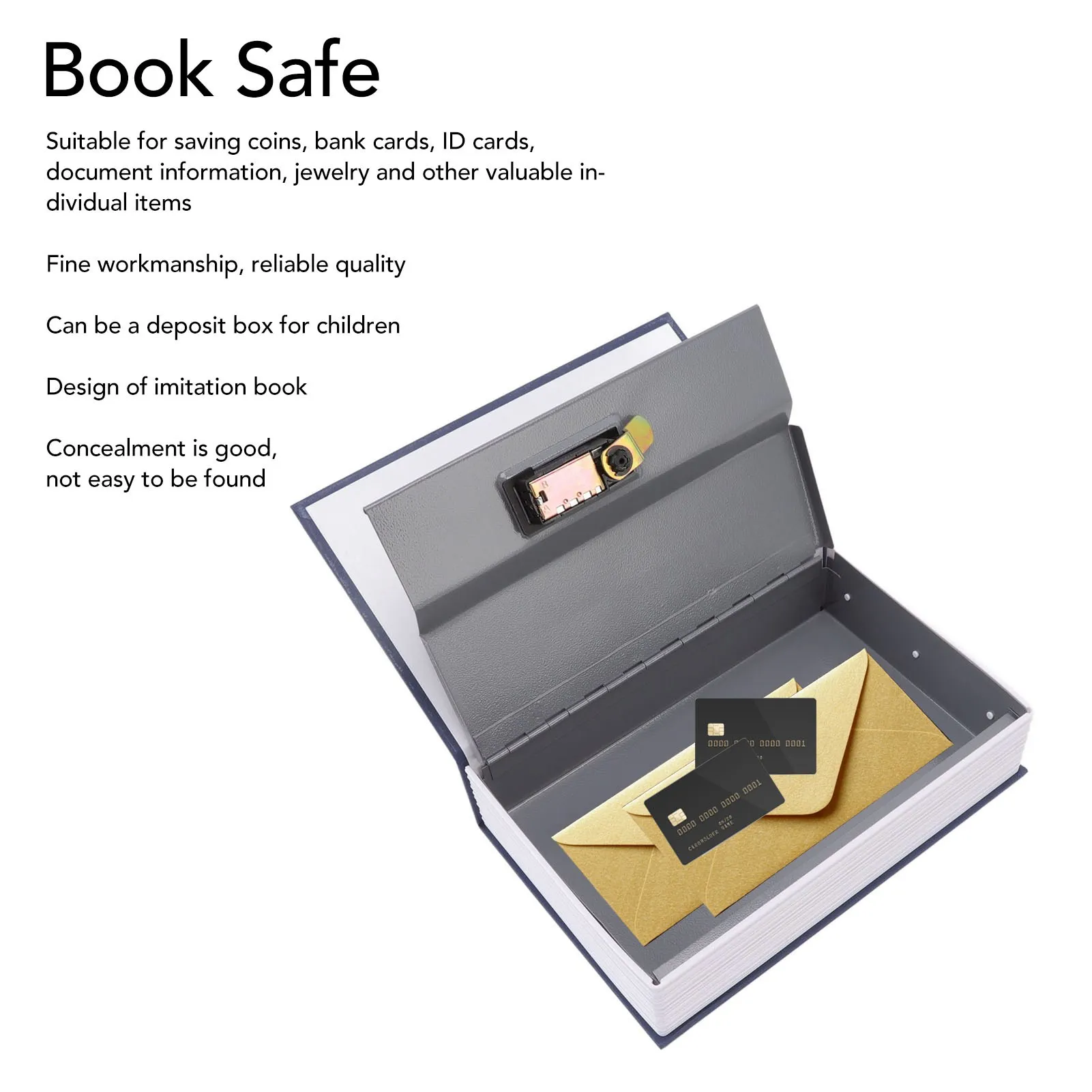 ZK20 Book Safe Box Innovative Medium Dictionary Diversion Book Safe with Coded Lock for Storing Money Jewelry Cards Documents