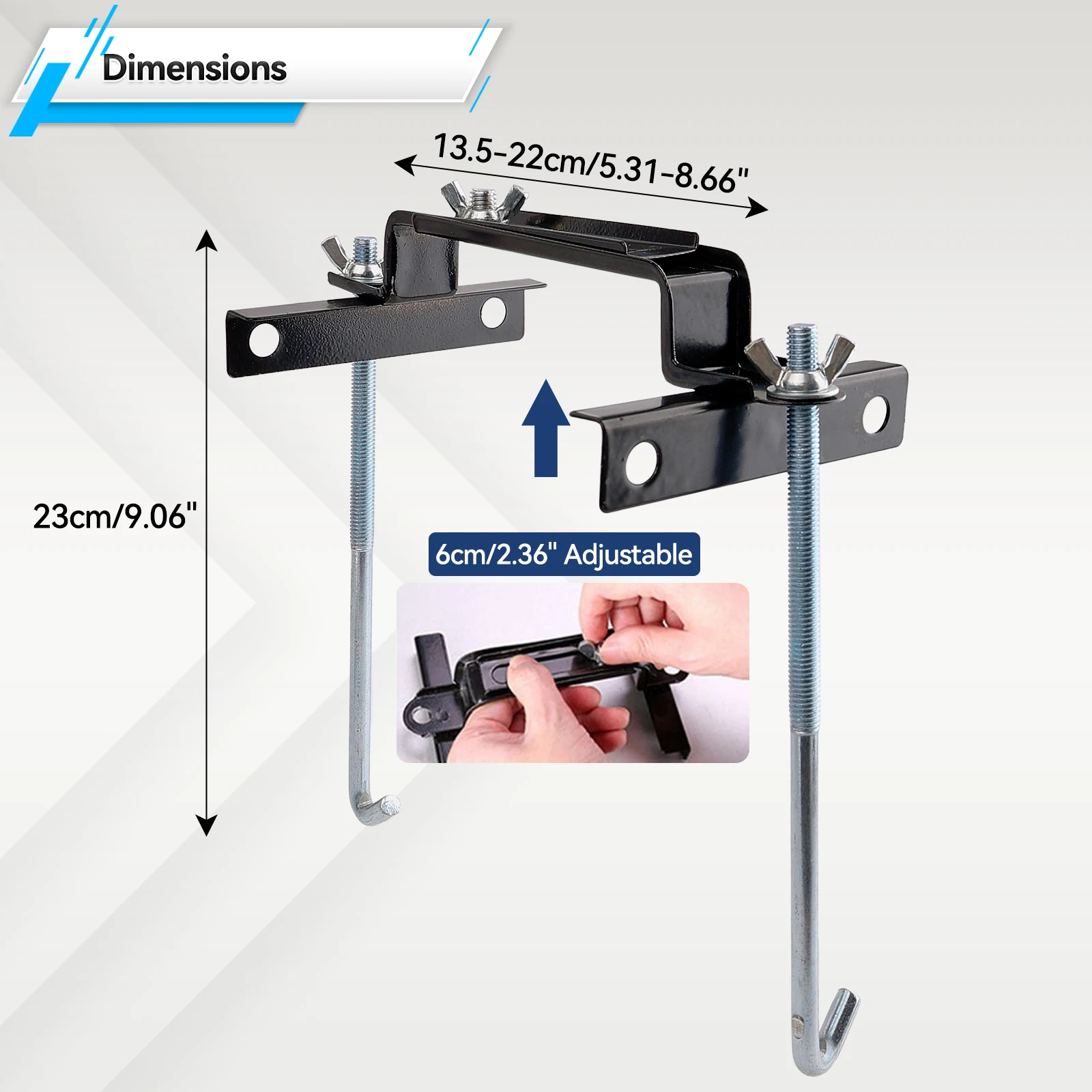 Adjustable Car Crossbar Bracket Corrosion Resistance Crossbar Battery Holder Thickened Crossbar Battery Storage Rack for Car SUV