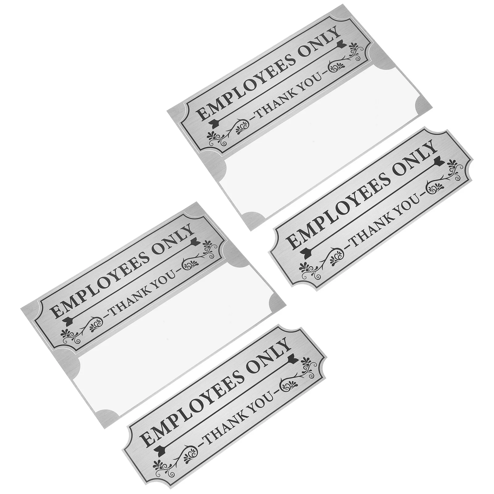 2 set Employees Only Sign Sticker Clear Bold Contrast Highly Visible Staff Access Decal For Restricted Areas Pvc Waterproof