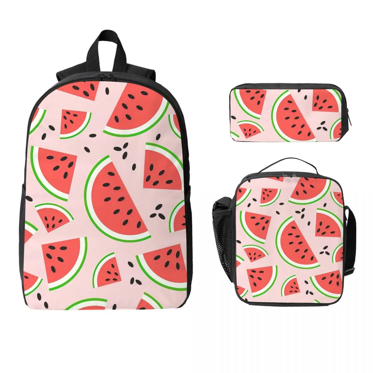 

Watermelon Slices Pattern Backpack Student Boy Girls BookBag School Bag Laptop Shoulder Bags 3ps Insulated Lunch Bag Pencil Case