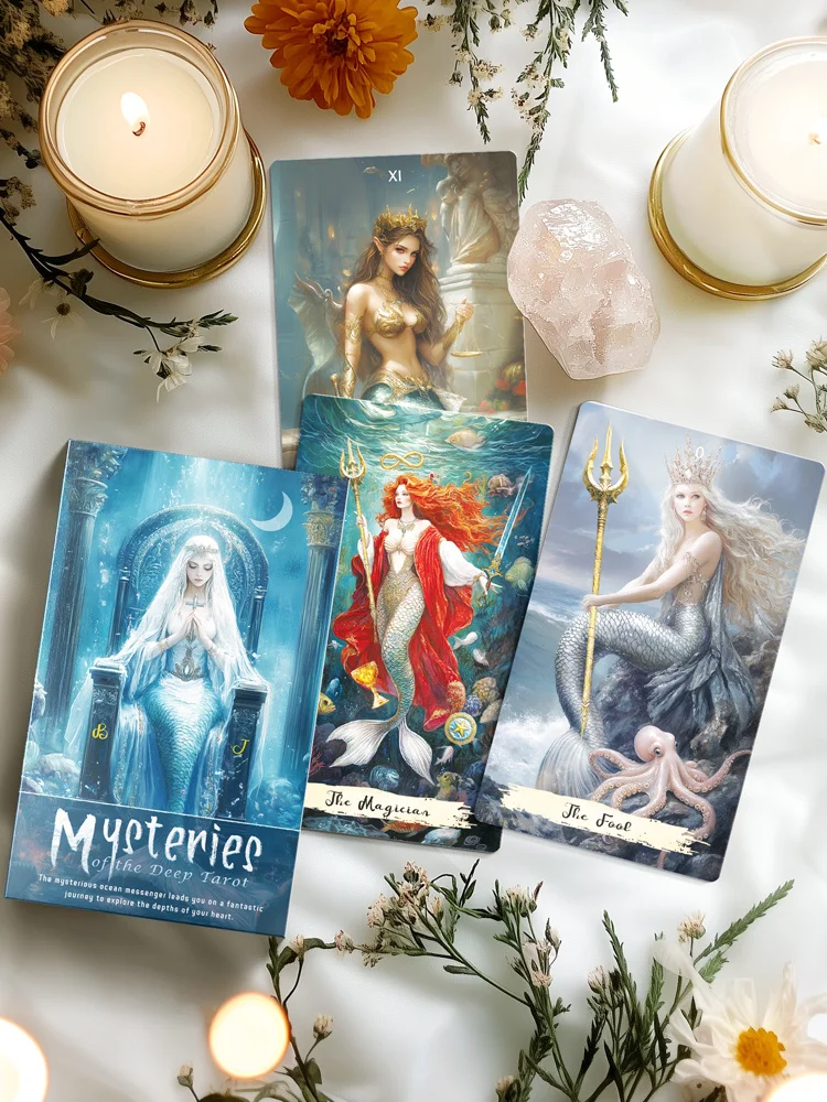 Professional Mysteries of the Deep Tarot Oracle Beginners High Quality 78 Matte Advanced 12x7 Game Card Tarot