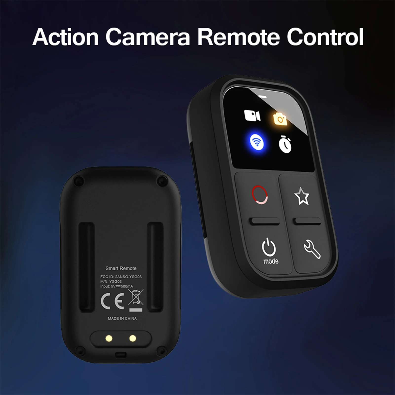 LED Screen USB Rechargeable Wrist Strap Waterproof Smart Controller Wireless Remote for GoPro Hero 8-12/Max 50M Range