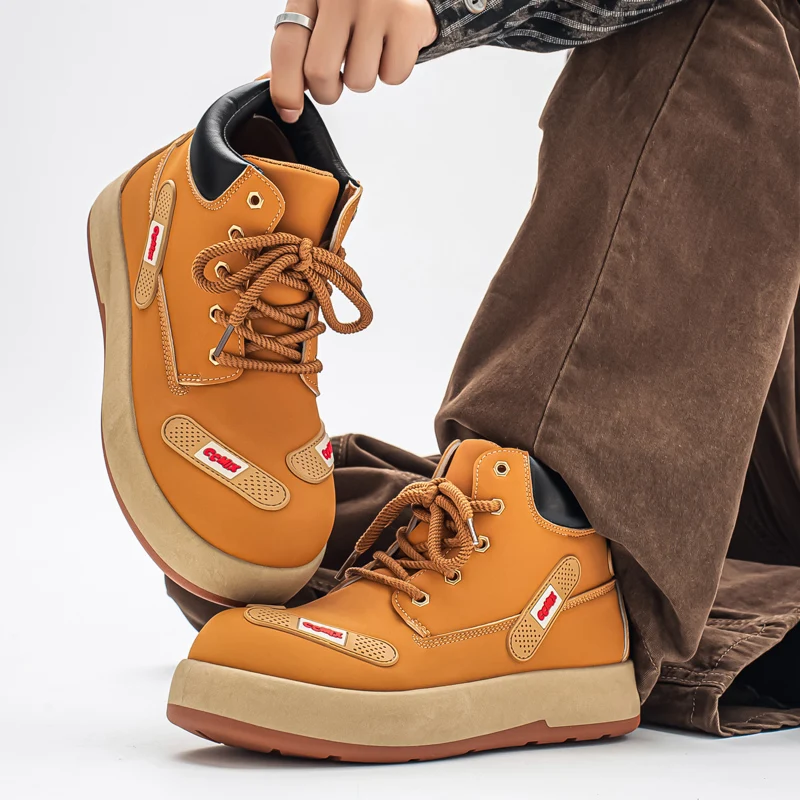 

2025 New Men's Chunky Ankle Boots - High-Top, Thick Sole, Cute-Ugly, Niche Casual