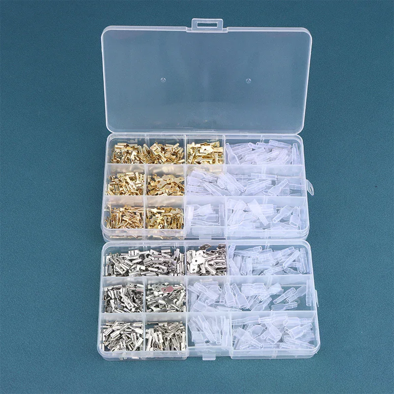 120/270/315Pcs 2.8/4.8/6.3mm Spade Crimp Terminals Male Female Wire Connector Electrical Terminals Assorted Kit