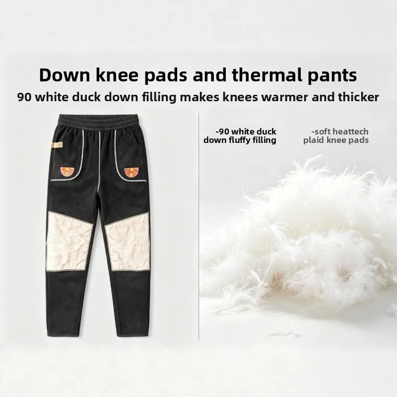 Winter Warm Long Pants Men's Fleece Lined Knee Pads Breathable Trousers Couple's Waterproof Outdoor Resistant Climbing Pants