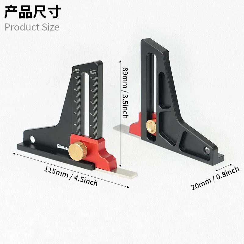 Height gauge woodworking saw table adjustment ruler trimming adjustment gauge depth measurement