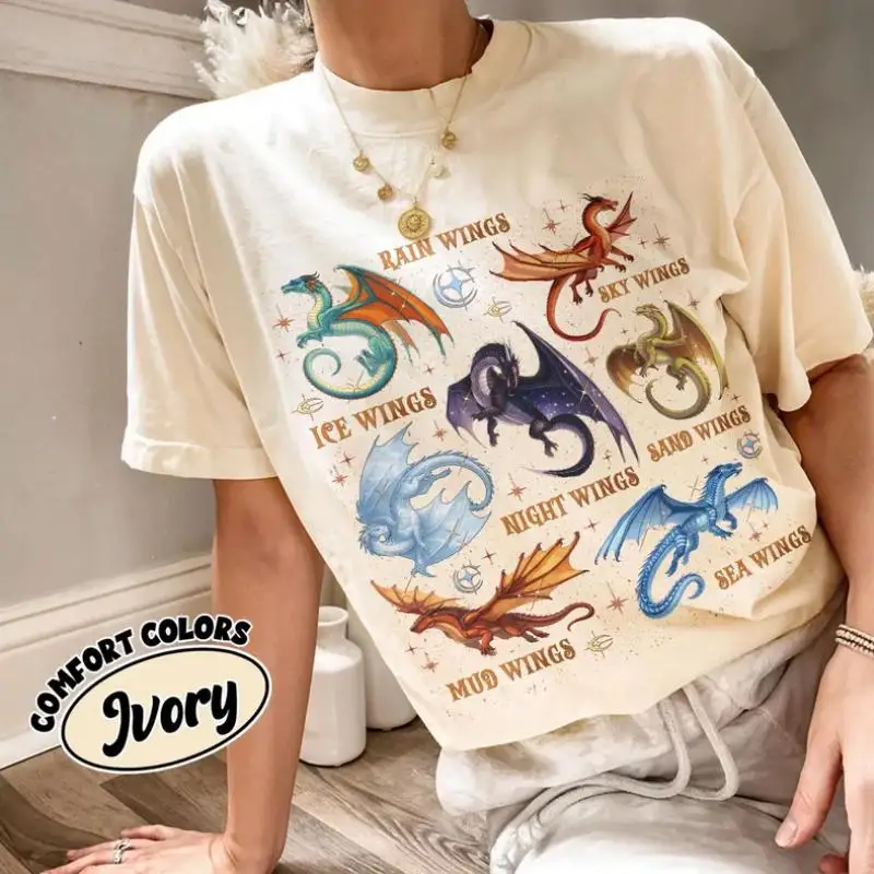 Wings Of Fire Dragons Shirt, Queen Of Pyrrhia Tshirt, Vintage Dragon Lover Tee, Nightwings Seawings Icewings Shirt