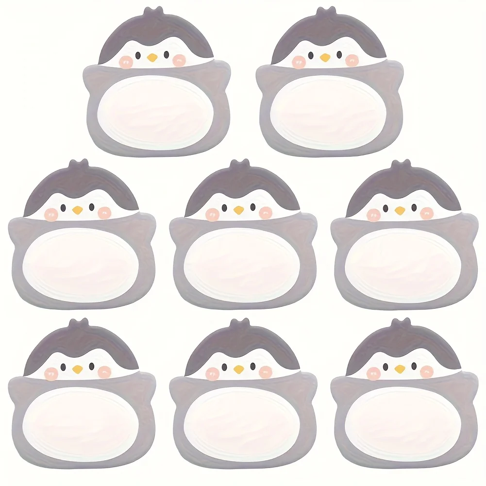 8 Pcs Cartoon Penguin Stickers Animal Themed Paper Good Luck Office School Supplies Inspirational Sticky Page Tags Creative Gift