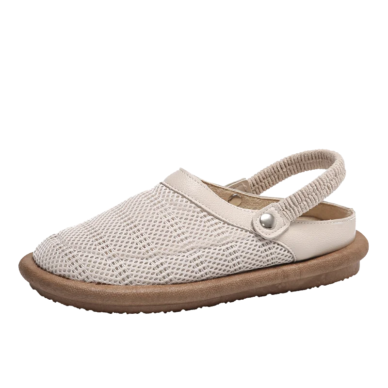 

Women's Sandals Summer 2024 Mesh Shoes Baotou Sandals Lightweight Comfortable Breathable Flat Sandals Outdoor Casual Slippers