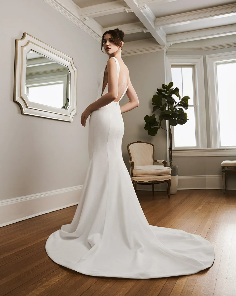 우아한 인어 웨딩 드레스 여성 2025 v-목 섹시한 백 레이스 신부 가운 사용자 정의 Vestidos De Novia 간단한 신부 드레스