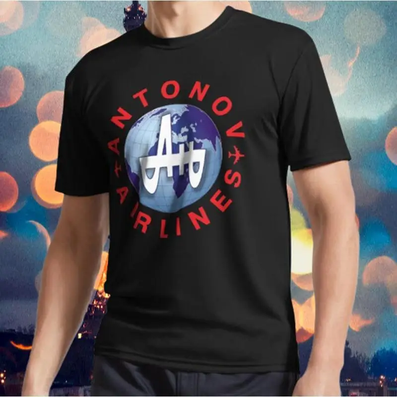 New ANTONOV AIRCRAFT Logo Men's Black T Shirt Funny