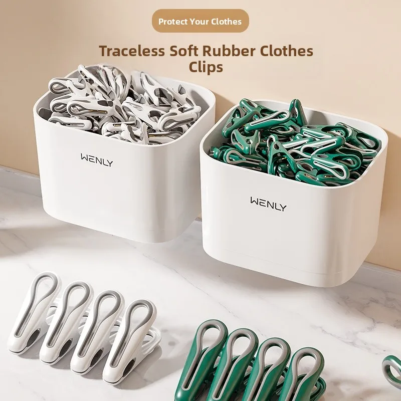 رف تجفيف الملابس من وينلي بدون آثار، مقاوم للرياح، متعدد الوظائف، مع مشابك بلاستيكية لتجفيف المناشف والملاءات، مشابك صغيرة لل... #4