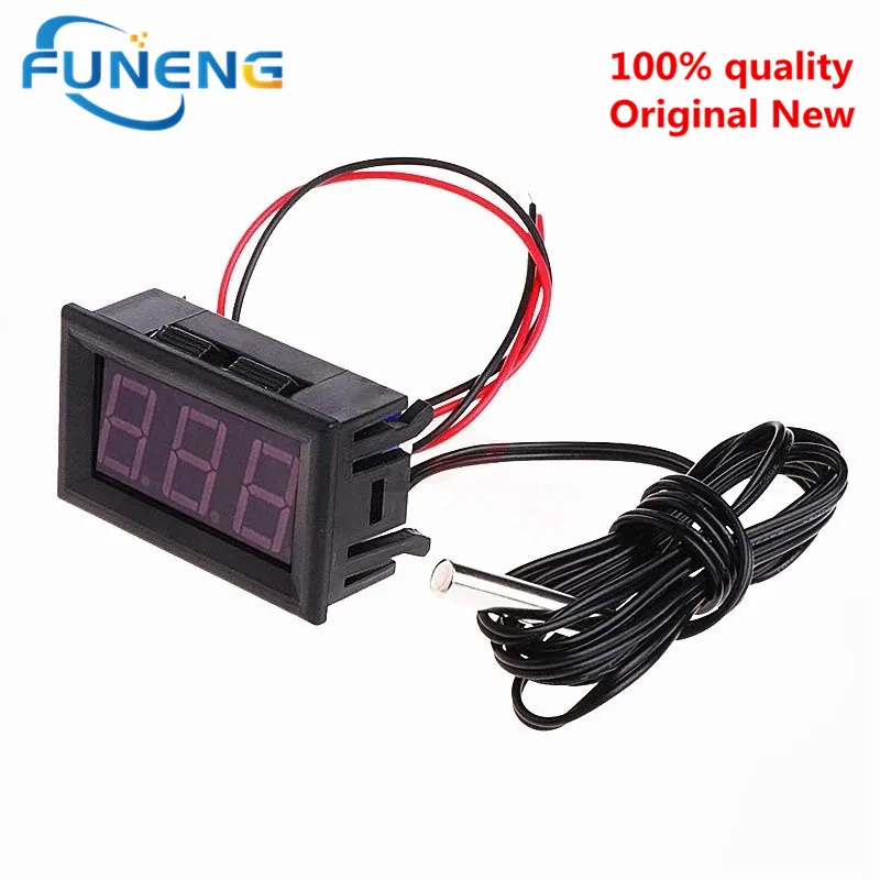 Imagem -05 - Mini Digital Led Termômetro para Carro Temperatura Monitor Painel Medidor Faixa de Medição50-110c com Sonda de Temperatura dc 512v