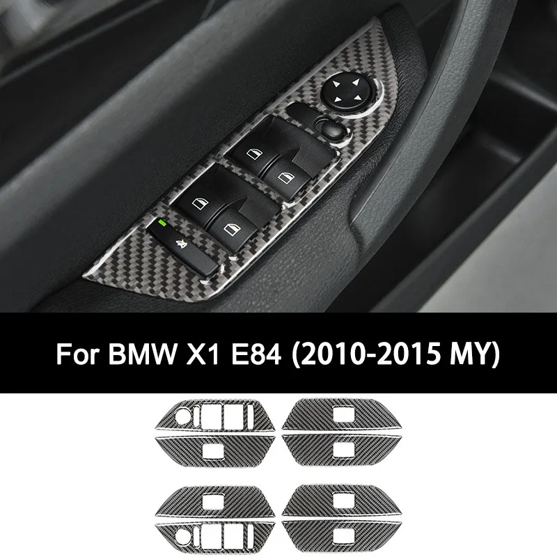

For BMW X1 E84 (2010-2015 Model Year), Premium Carbon Fiber Car Window Lift Panel Interior Sticker Personalized Auto Accessories
