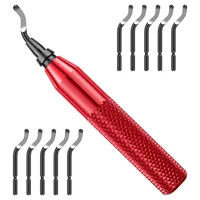 Burr Trimmer Knife Deburring Tool Kit with 10 Extra Blades and 1 Handle Alloy Burr Removal Tool Burr Edges Removing Hand Tool