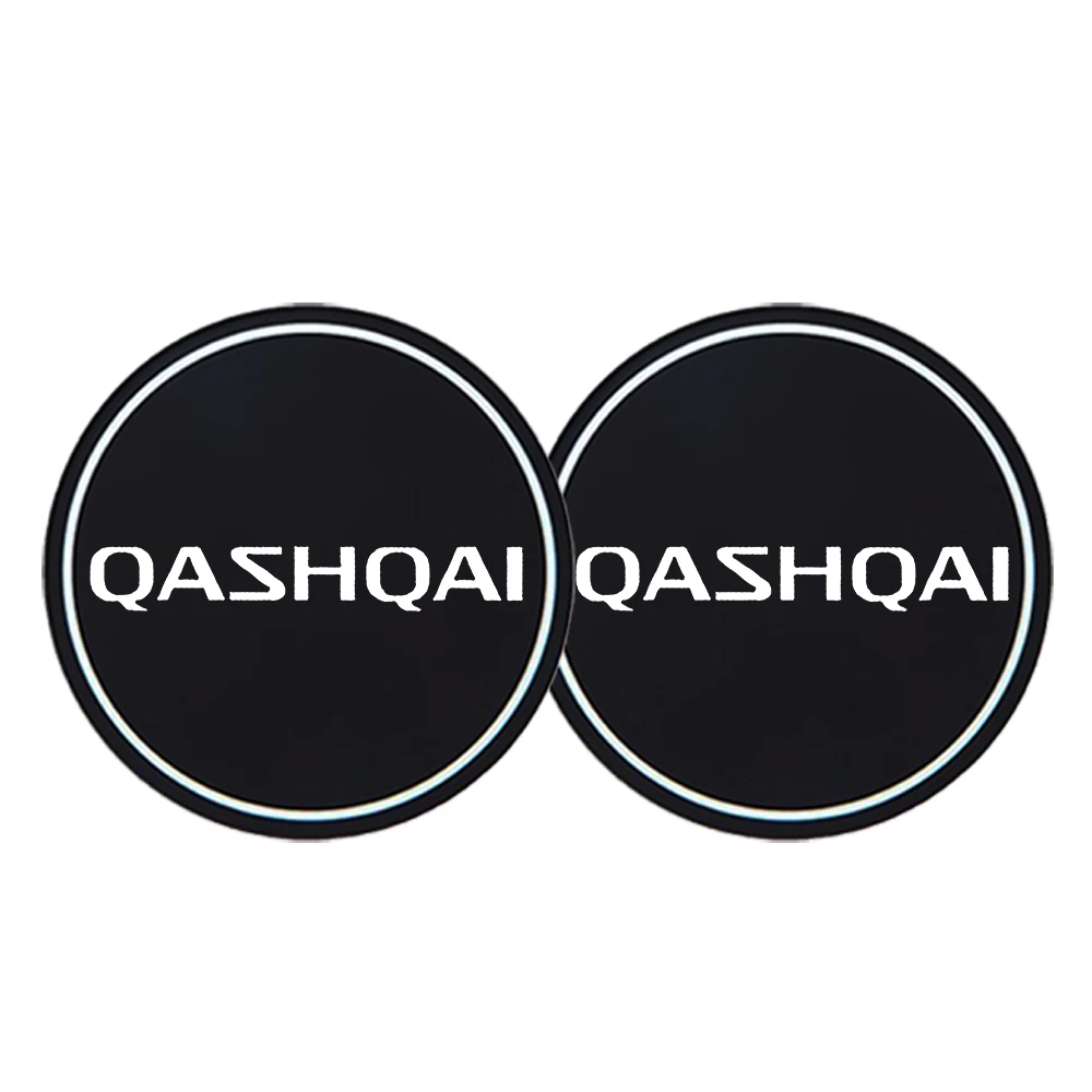 2Pcs Car Coaster Water Cup Bottle Holder Anti-slip Pad Mat Silica Gel For Nissan Qashqai Car Accessories