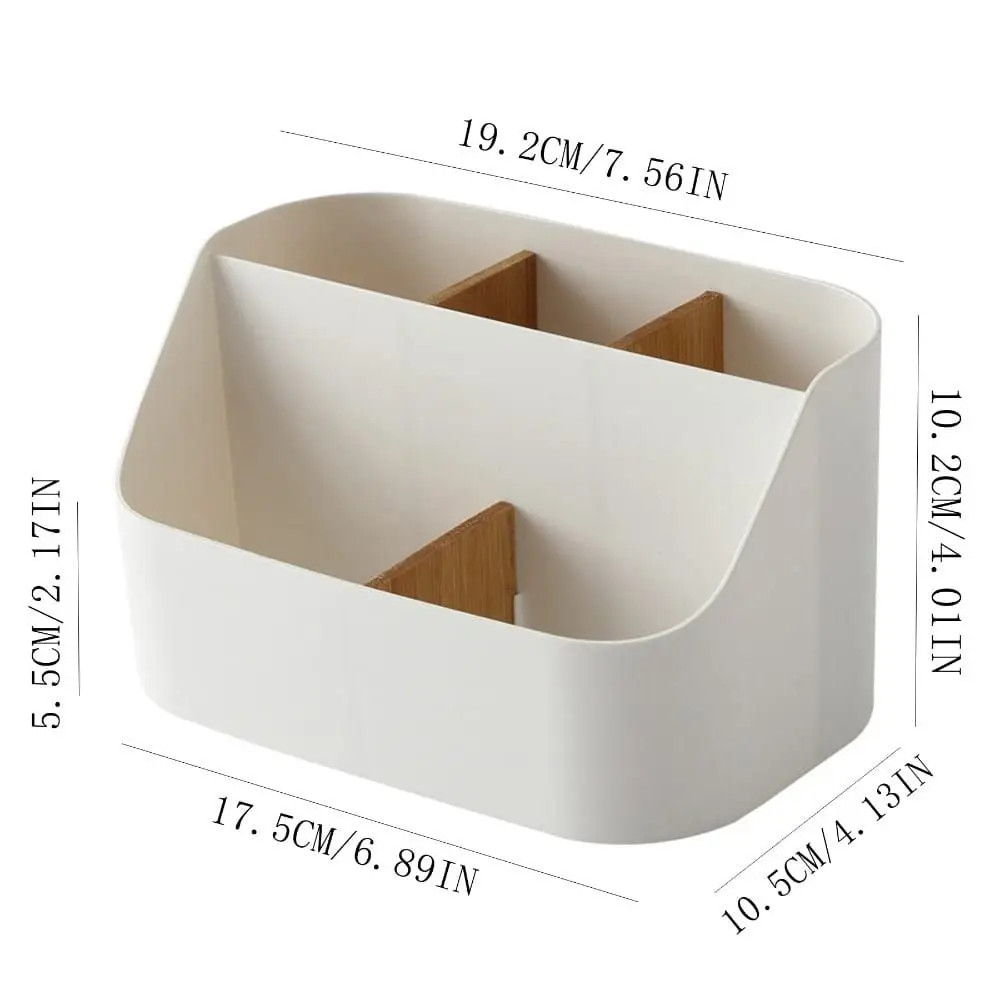 Desk Storage Box Remote Control Holder Office Supplies Large Capacity Detachable Baffle Stationery Cosmetics Desktop Organizer
