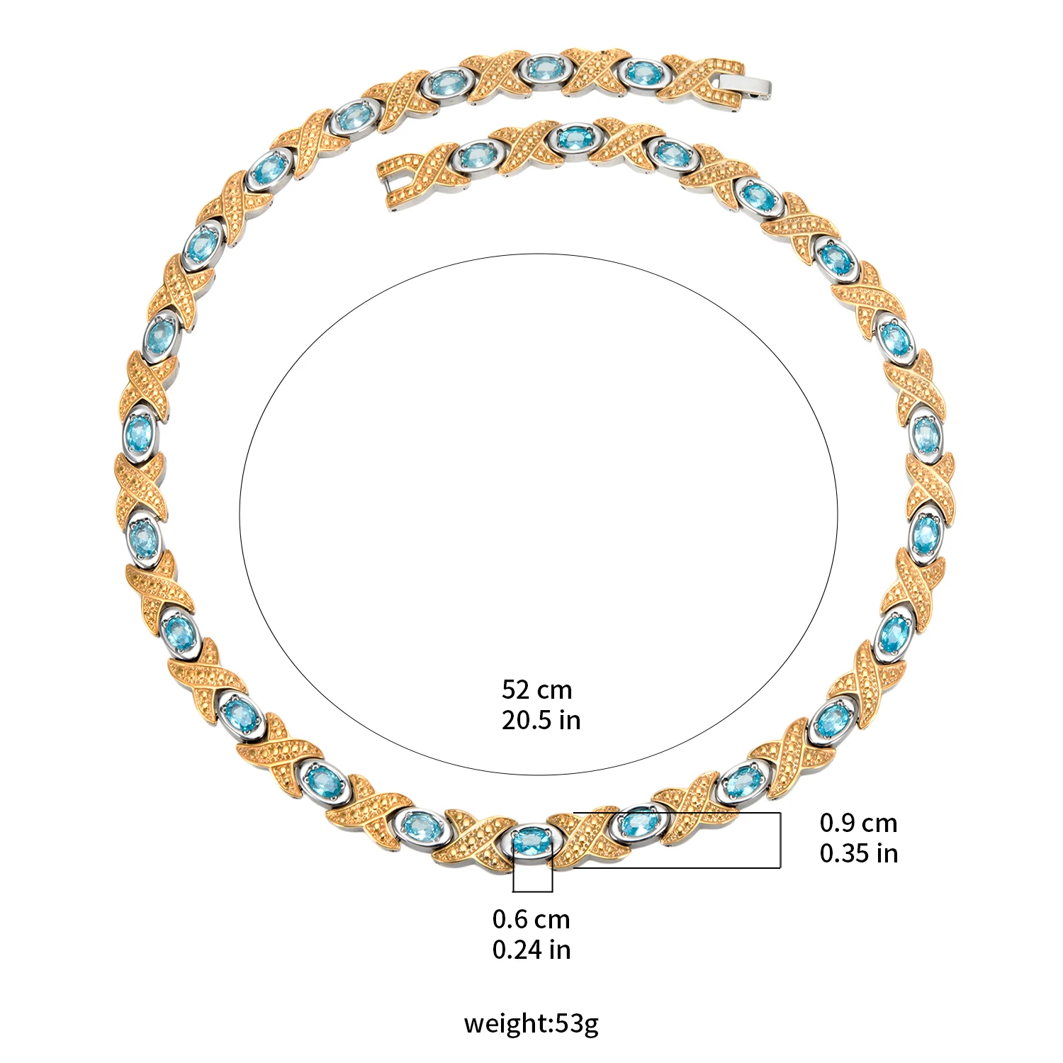 Wollet Premium Titanium Steel Crystal Necklace for Women Men Magnetic Titanium Collar Jewelry Gifts