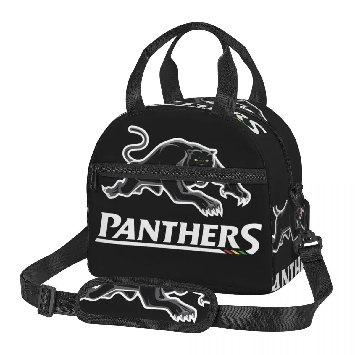 Panthers-Penrit Insulated Lunch Bag for School Picnic Storage Food Boxes Portable Cooler Thermal Lunch Box Tote
