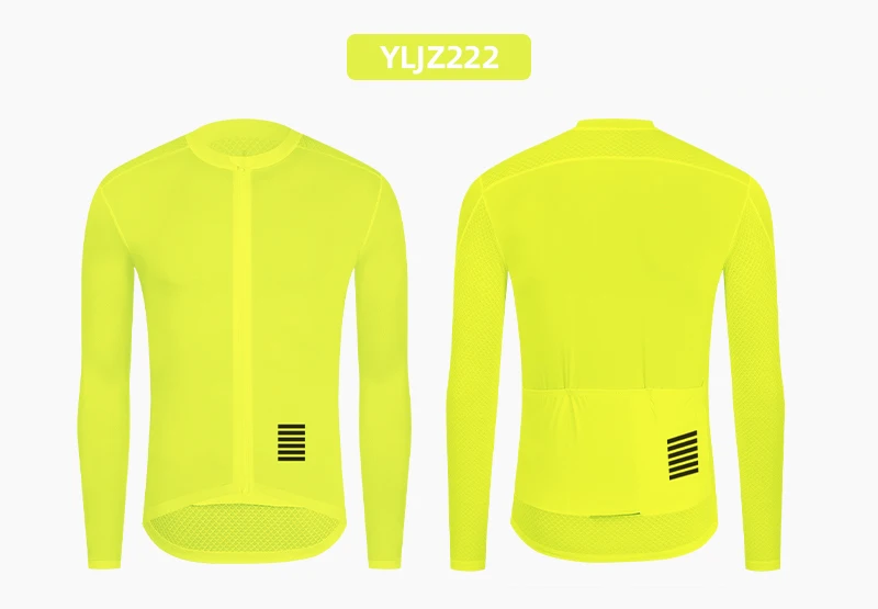 YKYWBIKE Langarm Dünne Radfahren Jersey Männer Klassische Einfarbig Pro Rennrad Rennen Tops Atmungsaktive Fahrrad Shirt Männliche Jersey – Detail 15