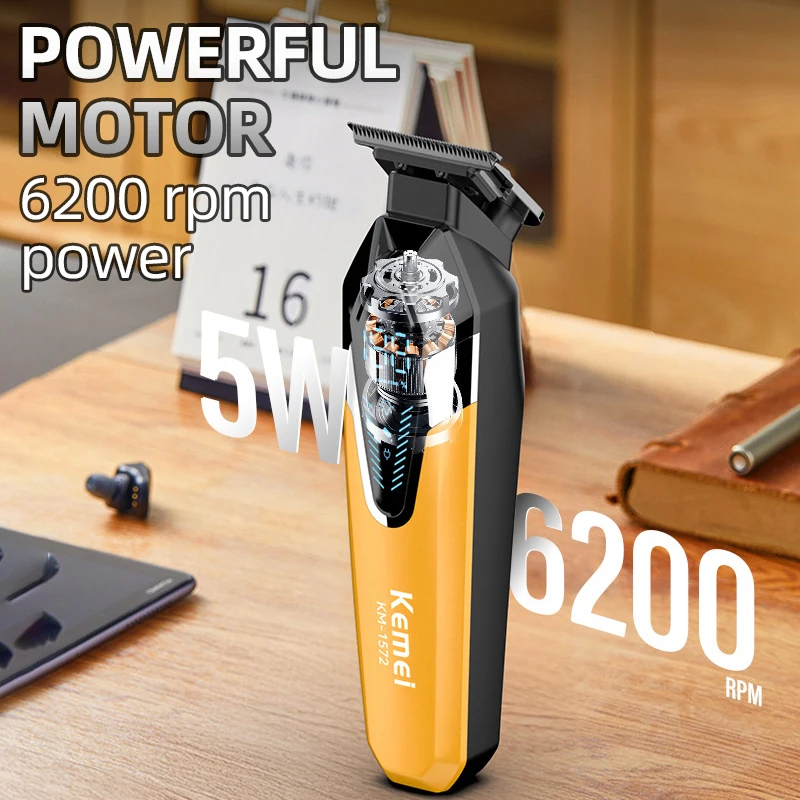 Kemei Hair Clipper Electric Hair Trimmer Cordless Hair Cutting Machine Professional Rechargeable Portable Trimmer for Men