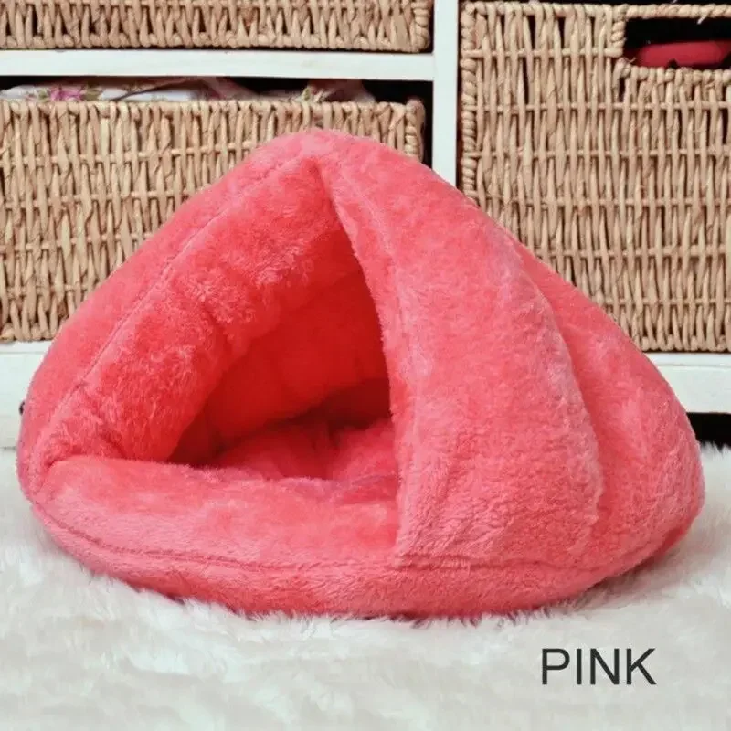 Pet Dog Cat Cave Igloo Bed Basket House Kitten Soft Cozy Indoor Cushion Kennel Warm Washable Nest